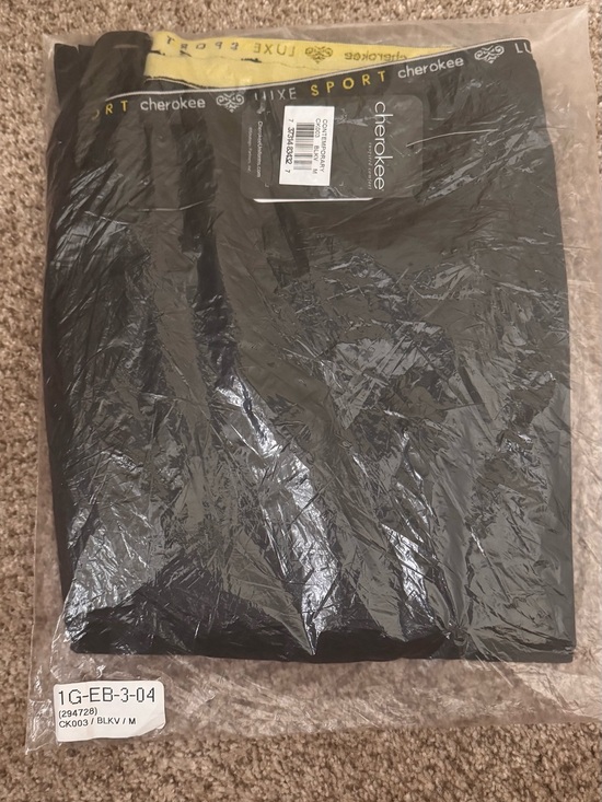 Cherokee Pants - Cherokee Black Active Pants with Yellow Waistband Trim Black Medium Scrub Pants